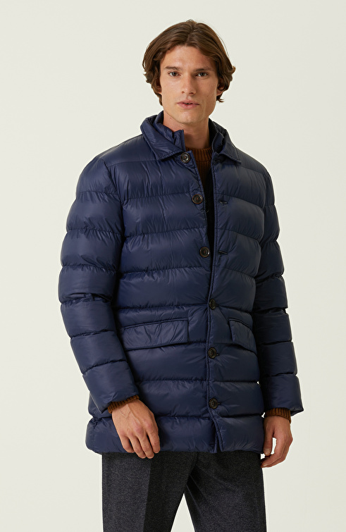 Slim Fit Siyah Süet Mont
