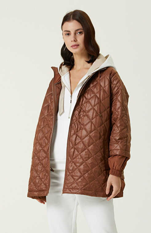 Slim Fit Siyah Süet Mont
