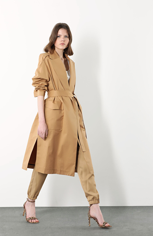 Slim Fit Siyah Süet Mont
