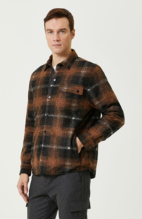 Slim Fit Siyah Süet Mont
