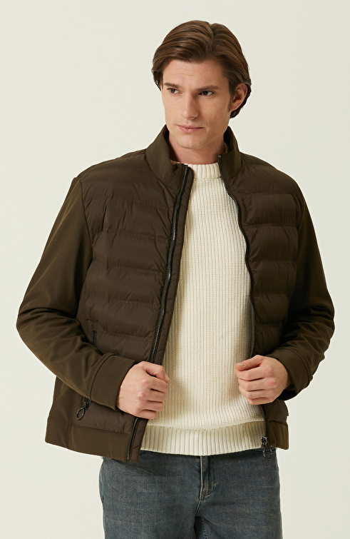 Slim Fit Siyah Süet Mont
